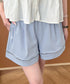 梯子レースショートパンツハーフパンツ夏服 レディース ハイウエスト短パン おしゃれ可愛い ゆったりショーパン ウエストゴムキュロットボトムスきれいめ 裾透かし彫り 80SANSHI-001