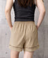 梯子レースショートパンツハーフパンツ夏服 レディース ハイウエスト短パン おしゃれ可愛い ゆったりショーパン ウエストゴムキュロットボトムスきれいめ 裾透かし彫り 80SANSHI-001
