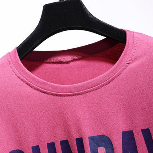 ルームウェア レディース ビッグロゴ 部屋着 おしゃれ レディース パジャマ 上下セット 春夏 セットアップ 半袖 ロゴtシャツ 短パン 寝間着 かわいい薄手 80SHENH-001