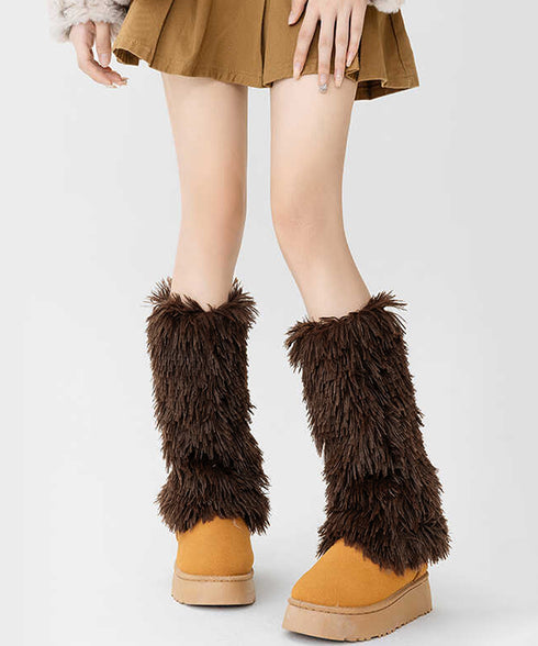 フェイクファーレッグウォーマー モコモコ 足首ウォーマー レディース ボリューム レックカバー 履きやすい 防寒グッズ 暖かい コスチューム 秋冬 靴下 JK美脚 80SUJIE-001