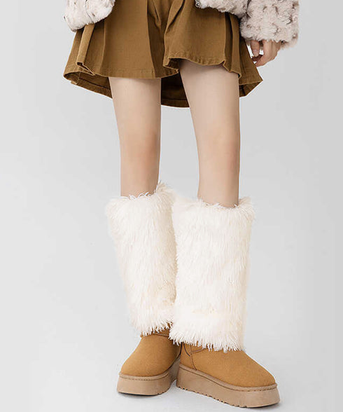 フェイクファーレッグウォーマー モコモコ 足首ウォーマー レディース ボリューム レックカバー 履きやすい 防寒グッズ 暖かい コスチューム 秋冬 靴下 JK美脚 80SUJIE-001