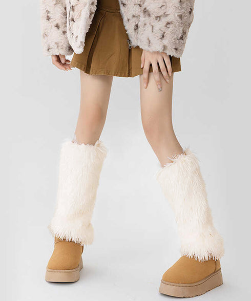 フェイクファーレッグウォーマー モコモコ 足首ウォーマー レディース ボリューム レックカバー 履きやすい 防寒グッズ 暖かい コスチューム 秋冬 靴下 JK美脚 80SUJIE-001