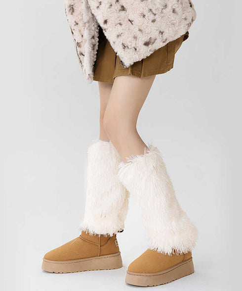 フェイクファーレッグウォーマー モコモコ 足首ウォーマー レディース ボリューム レックカバー 履きやすい 防寒グッズ 暖かい コスチューム 秋冬 靴下 JK美脚 80SUJIE-001