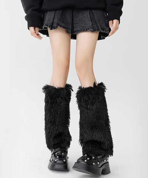 フェイクファーレッグウォーマー モコモコ 足首ウォーマー レディース ボリューム レックカバー 履きやすい 防寒グッズ 暖かい コスチューム 秋冬 靴下 JK美脚 80SUJIE-001