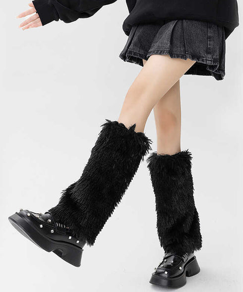 フェイクファーレッグウォーマー モコモコ 足首ウォーマー レディース ボリューム レックカバー 履きやすい 防寒グッズ 暖かい コスチューム 秋冬 靴下 JK美脚 80SUJIE-001