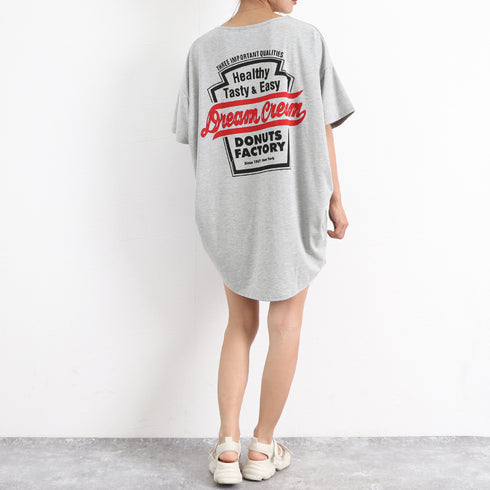 チュニックロンT 半袖 ロングtシャツ夏 ゆったり ラウンドネック ロゴTシャツ レディース 無地カットソー プルオーバー 体型カバー 着やせチュニックワンピ韓国 80TAOYIN-001