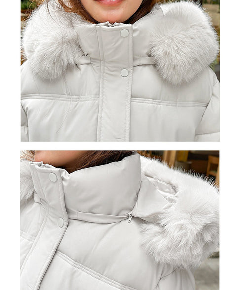 フーディーダウンジャケット 中綿アウター レディース フェイクダウンコートミドル丈 ファーフードアウター 中綿ジャケットウエストマーク 保温防寒防風 あったか冬服 80TIANN-003