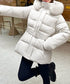 フーディーダウンジャケット 中綿アウター レディース フェイクダウンコートミドル丈 ファーフードアウター 中綿ジャケットウエストマーク 保温防寒防風 あったか冬服 80TIANN-003