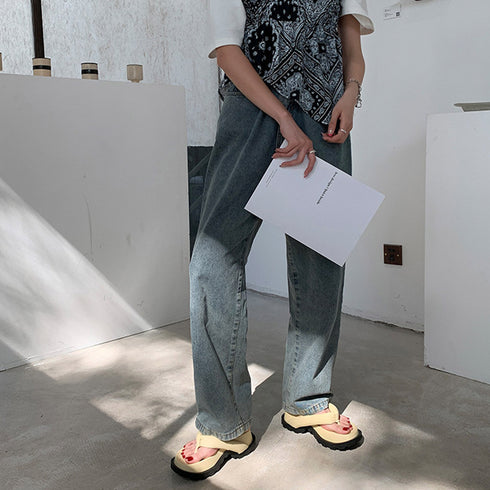 厚底トングサンダル スポーツサンダル レディース 柔らかい ビーチサンダル ボリュームソール 厚底スリッパ 痛くない フラットサンダル カジュアル 美脚 80TONGTAI-013