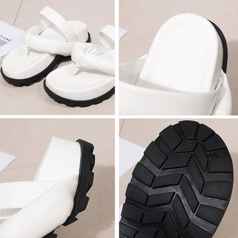 厚底トングサンダル スポーツサンダル レディース 柔らかい ビーチサンダル ボリュームソール 厚底スリッパ 痛くない フラットサンダル カジュアル 美脚 80TONGTAI-013