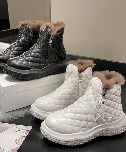 ムートンブーツ キルティング裏起毛ブーツ レディース 防寒防滑ショート丈ブーツ あったかボアブーツ もこもこ スノーシューズ 疲れない ウィンターブーツ 韓国冬靴 80TONGTAI-019