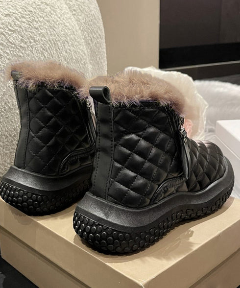ムートンブーツ キルティング裏起毛ブーツ レディース 防寒防滑ショート丈ブーツ あったかボアブーツ もこもこ スノーシューズ 疲れない ウィンターブーツ 韓国冬靴 80TONGTAI-019