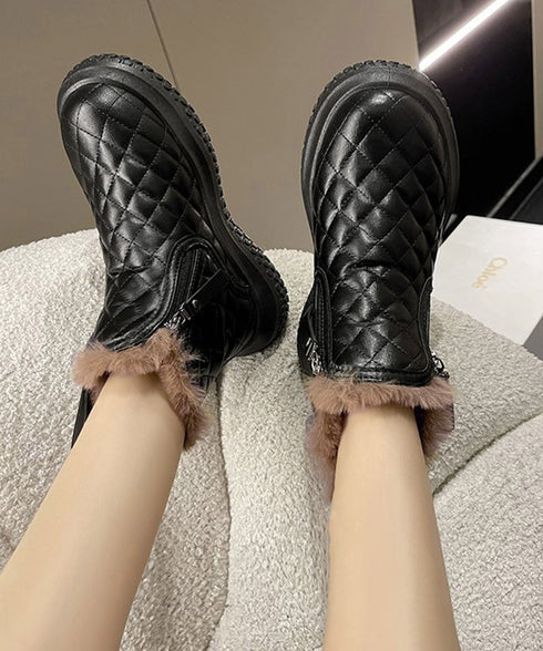 ムートンブーツ キルティング裏起毛ブーツ レディース 防寒防滑ショート丈ブーツ あったかボアブーツ もこもこ スノーシューズ 疲れない ウィンターブーツ 韓国冬靴 80TONGTAI-019