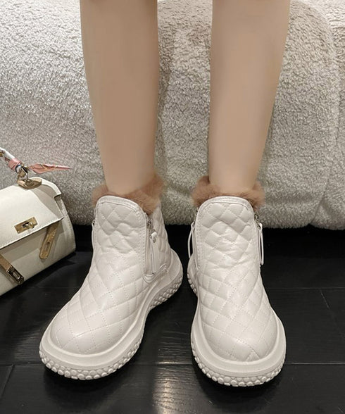 ムートンブーツ キルティング裏起毛ブーツ レディース 防寒防滑ショート丈ブーツ あったかボアブーツ もこもこ スノーシューズ 疲れない ウィンターブーツ 韓国冬靴 80TONGTAI-019
