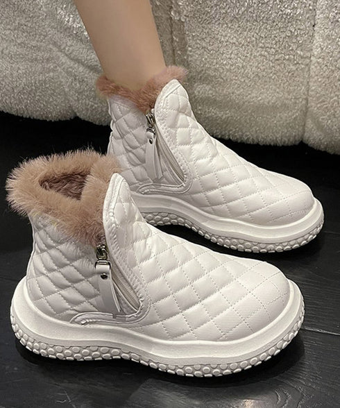 ムートンブーツ キルティング裏起毛ブーツ レディース 防寒防滑ショート丈ブーツ あったかボアブーツ もこもこ スノーシューズ 疲れない ウィンターブーツ 韓国冬靴 80TONGTAI-019