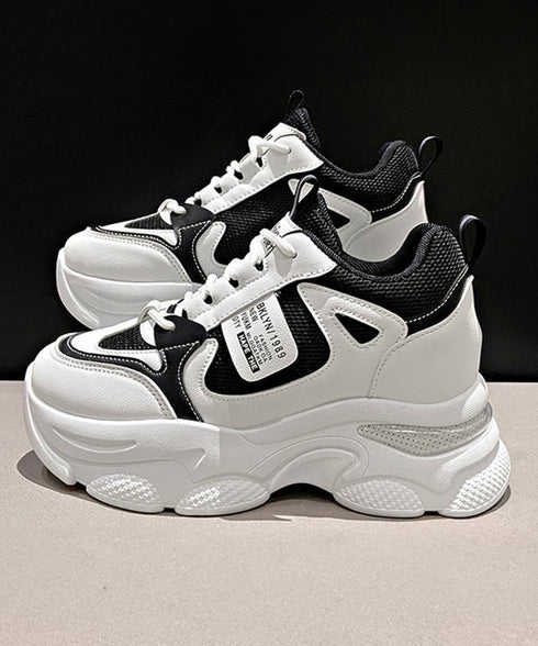 厚底ダッドスニーカー ボリューム感 美脚 レディース レースアップシューズ カジュアル インソール付き 歩きやすい靴 通勤通学シューズ 履きやすいスポーツくつ韓国 80TONGTAI-020