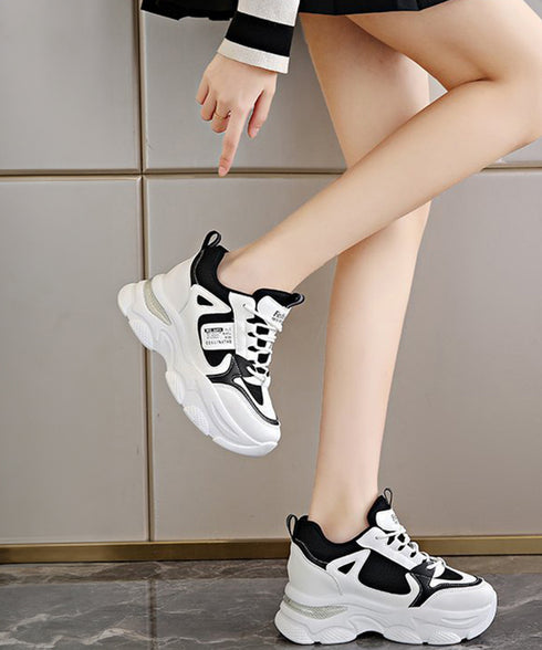 厚底ダッドスニーカー ボリューム感 美脚 レディース レースアップシューズ カジュアル インソール付き 歩きやすい靴 通勤通学シューズ 履きやすいスポーツくつ韓国 80TONGTAI-020