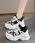 厚底ダッドスニーカー ボリューム感 美脚 レディース レースアップシューズ カジュアル インソール付き 歩きやすい靴 通勤通学シューズ 履きやすいスポーツくつ韓国 80TONGTAI-020