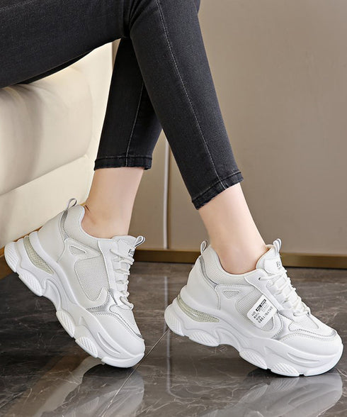 厚底ダッドスニーカー ボリューム感 美脚 レディース レースアップシューズ カジュアル インソール付き 歩きやすい靴 通勤通学シューズ 履きやすいスポーツくつ韓国 80TONGTAI-020