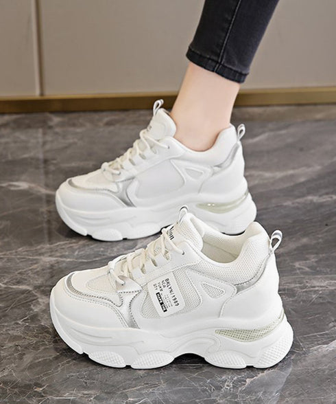 厚底ダッドスニーカー ボリューム感 美脚 レディース レースアップシューズ カジュアル インソール付き 歩きやすい靴 通勤通学シューズ 履きやすいスポーツくつ韓国 80TONGTAI-020