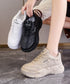 厚底ダッドスニーカー レースアップ 美脚 ボリュームスニーカー アウトドア 歩きやすいシューズ 通勤通学靴 履きやすい PUレザースニーカー カジュアルくつ 韓国 80TONGTAI-021