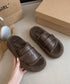 ファーサンダル 厚底 レトロボアサンダル レディース 暖かい ぺたんこ靴 もこもこルームシューズ 履きやすい フラットコンフォートサンダル 疲れない秋冬靴 韓国風 80TONGTAI-022