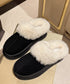 ファーサボサンダル厚底レディースモカシン もこもこ ムートンスリッポン 裏起毛ローファー 暖かいふわふわスリッポン ファーパンプス 保温防寒靴 オシャレ裏ボア冬靴 80TONGTAI-023