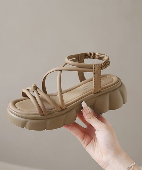 クロスストラップサンダルレディース厚底靴 大人可愛い厚底サンダル 履きやすいきれいめカジュアル夏靴 歩きやすいサマーシューズ 疲れないコンフォートサンダル 韓国風 80TONGTAI-027