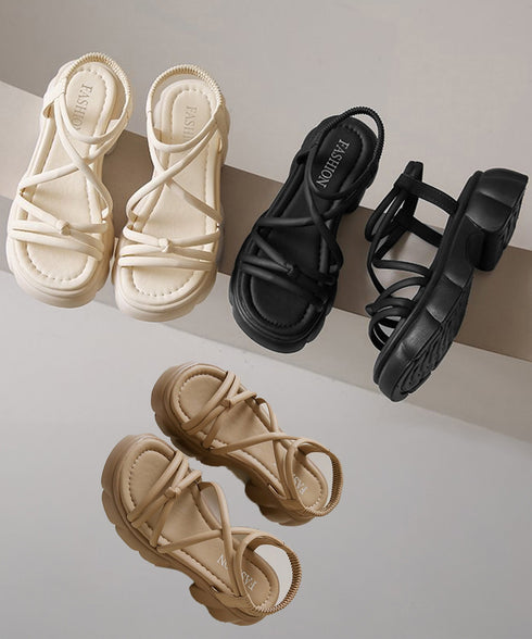 クロスストラップサンダルレディース厚底靴 大人可愛い厚底サンダル 履きやすいきれいめカジュアル夏靴 歩きやすいサマーシューズ 疲れないコンフォートサンダル 韓国風 80TONGTAI-027