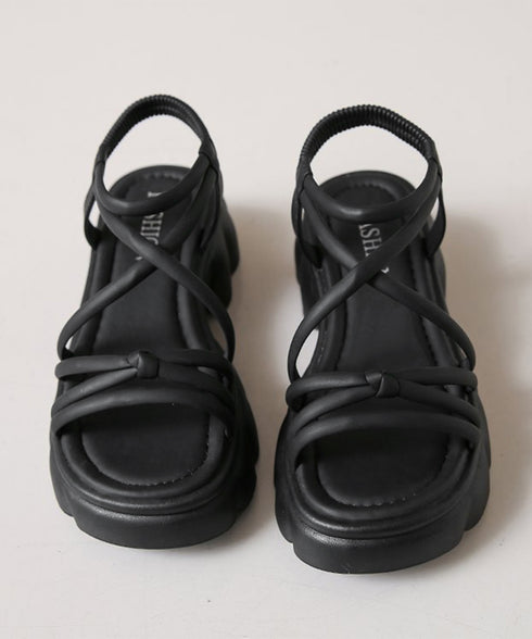 クロスストラップサンダルレディース厚底靴 大人可愛い厚底サンダル 履きやすいきれいめカジュアル夏靴 歩きやすいサマーシューズ 疲れないコンフォートサンダル 韓国風 80TONGTAI-027