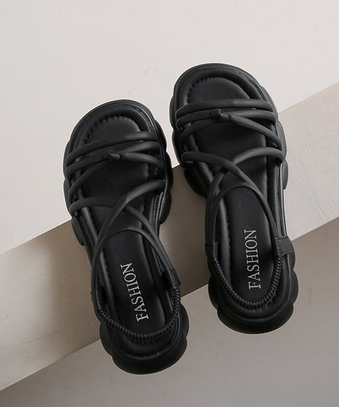 クロスストラップサンダルレディース厚底靴 大人可愛い厚底サンダル 履きやすいきれいめカジュアル夏靴 歩きやすいサマーシューズ 疲れないコンフォートサンダル 韓国風 80TONGTAI-027