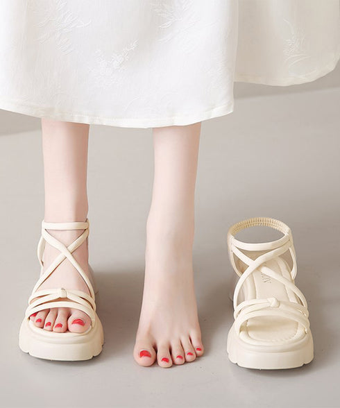 クロスストラップサンダルレディース厚底靴 大人可愛い厚底サンダル 履きやすいきれいめカジュアル夏靴 歩きやすいサマーシューズ 疲れないコンフォートサンダル 韓国風 80TONGTAI-027