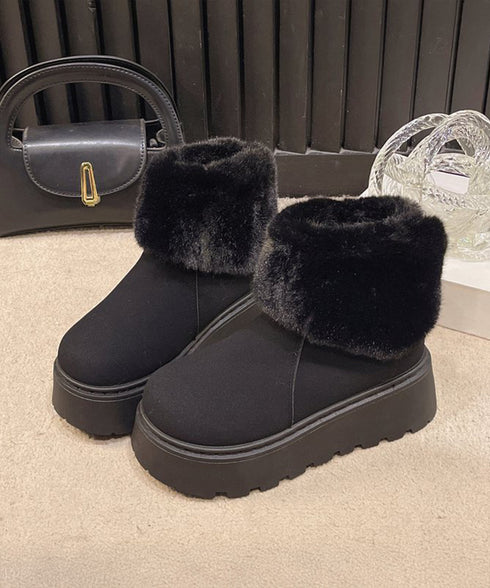 厚底ムートンブーツ 裏起毛ショートブーツ レディース 美脚脚長ボアブーツ 歩きやすい プラットフォームブーツ 疲れないブーティ冷え対策 防寒ブーツ 韓国風大人冬靴 80TONGTAI-030