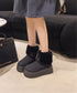 厚底ムートンブーツ 裏起毛ショートブーツ レディース 美脚脚長ボアブーツ 歩きやすい プラットフォームブーツ 疲れないブーティ冷え対策 防寒ブーツ 韓国風大人冬靴 80TONGTAI-030