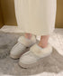 厚底ムートブーツ もこもこショートブーツ 履きやすい暖かいボアブーツ 歩きやすい裏起毛ムートンスリッポン ふわふわモカシン 保温防寒靴 大人可愛いあったかシューズ 80TONGTAI-032