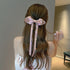 ビッグリボン バレッタ 韓国 ヘアアクセ ラインストーン キラキラ ロングリボン 蝶々結び 髪飾り リボン 大人可愛い ファッション 小物 おしゃれ 髪留め 雑貨 80XIAOHAN-001