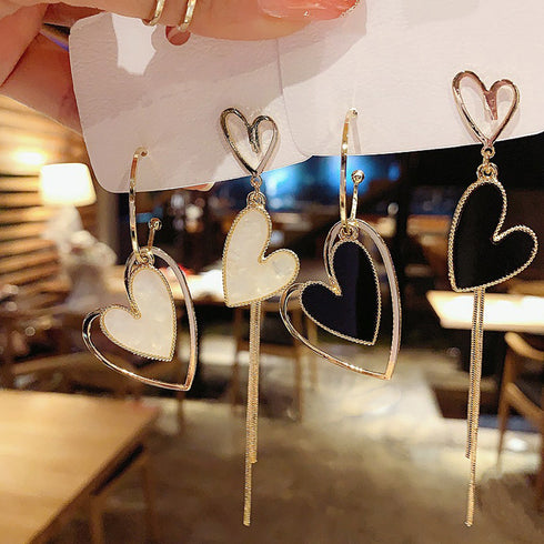 左右非対称 ハートピアス レディース 左右非対称 ハートピアス レディース アシンメトリー 揺れる アクセサリー 可愛い ジュエリー 韓国風 きれいめ 80XINGS-002