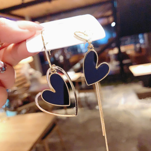 左右非対称 ハートピアス レディース 左右非対称 ハートピアス レディース アシンメトリー 揺れる アクセサリー 可愛い ジュエリー 韓国風 きれいめ 80XINGS-002