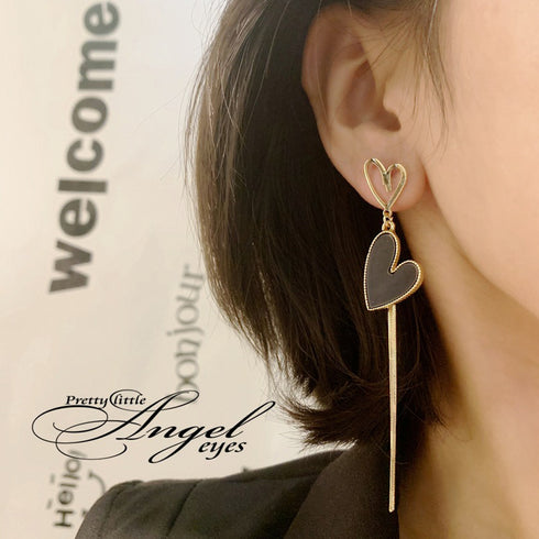 左右非対称 ハートピアス レディース 左右非対称 ハートピアス レディース アシンメトリー 揺れる アクセサリー 可愛い ジュエリー 韓国風 きれいめ 80XINGS-002