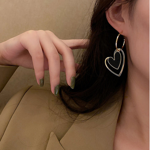左右非対称 ハートピアス レディース 左右非対称 ハートピアス レディース アシンメトリー 揺れる アクセサリー 可愛い ジュエリー 韓国風 きれいめ 80XINGS-002