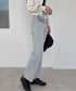 ハイウエスト デニムパンツ レディース 美脚ストレートパンツ 着やせ セミワイドパンツ ボタン付き ジーパン ロングズボン オシャレ カジュアルパンツ 80YFG-001