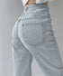 ハイウエスト デニムパンツ レディース 美脚ストレートパンツ 着やせ セミワイドパンツ ボタン付き ジーパン ロングズボン オシャレ カジュアルパンツ 80YFG-001