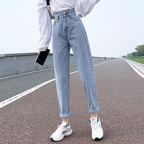 韓国 デニムパンツハイウエスト 大人美脚 レイヤード風 デニム レディース 新作 ストレートデニム ジーンズ ロールアップ ジーパン スリムボトムス カジュアル 80YFG-002