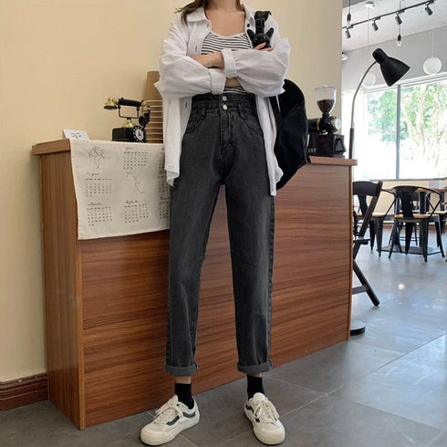 韓国 デニムパンツハイウエスト 大人美脚 レイヤード風 デニム レディース 新作 ストレートデニム ジーンズ ロールアップ ジーパン スリムボトムス カジュアル 80YFG-002