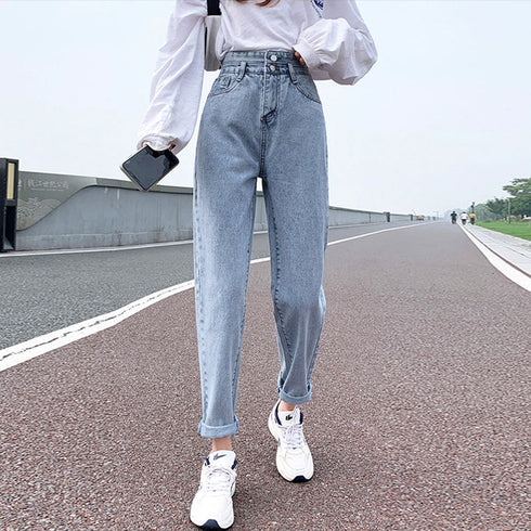 韓国 デニムパンツハイウエスト 大人美脚 レイヤード風 デニム レディース 新作 ストレートデニム ジーンズ ロールアップ ジーパン スリムボトムス カジュアル 80YFG-002