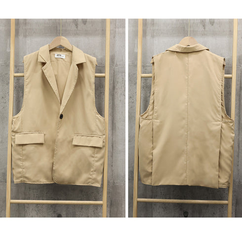 テーラードベスト ジレ レディース 韓国 ノースリーブ テーラードジャケット おしゃれ オフィスカジュアル 春秋冬アウター無地こなれ感 トレンチベスト 着やせ通勤 80YIGL-001