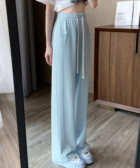 スウェットパンツ レディースワイドパンツ カジュアル ウエストゴム ロングパンツ ハイウエスト リラックスパンツ ゆったり ストレートパンツ 楽ちんイージーパンツ 80YIGL-003