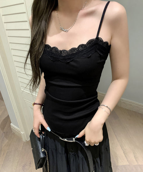 VネックTシャツ レースキャミソール単品 ドルマンスリーブtシャツ半袖 オフショルダーTシャツ 半袖無地t 薄手トップス インナーキャミソール 2タイプ選べる夏服 80YIKLI-001