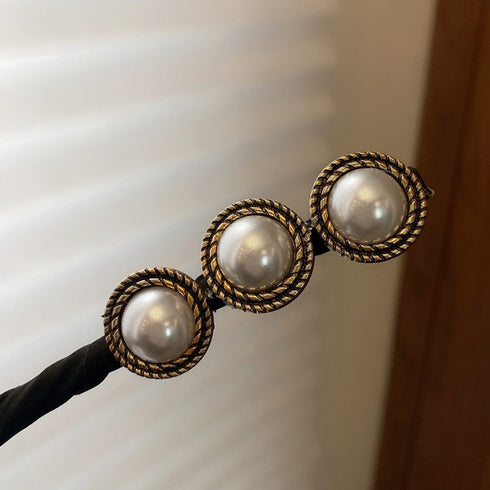 シニヨン ヘアアレンジ レディース くるりんぱ おだんごヘア 可愛い ヘアアクセサリー フェイクパール 韓国ファッション 80YISHI-001