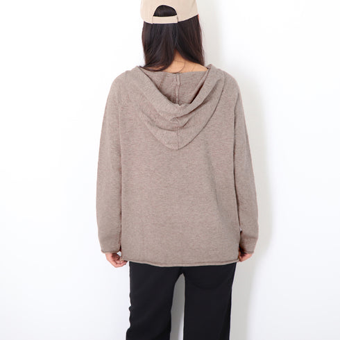 フード付き ニットトップス レディース フード付き ニットトップス レディース Vネック ニットセーター 長袖 シンプル ニットパーカー プルオーバー 秋冬 80YIXIANG-001